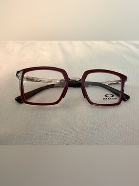 Oakley Polished Brick Red Geometric Frame Glasses/Oakley Dehaven A OX8180F
